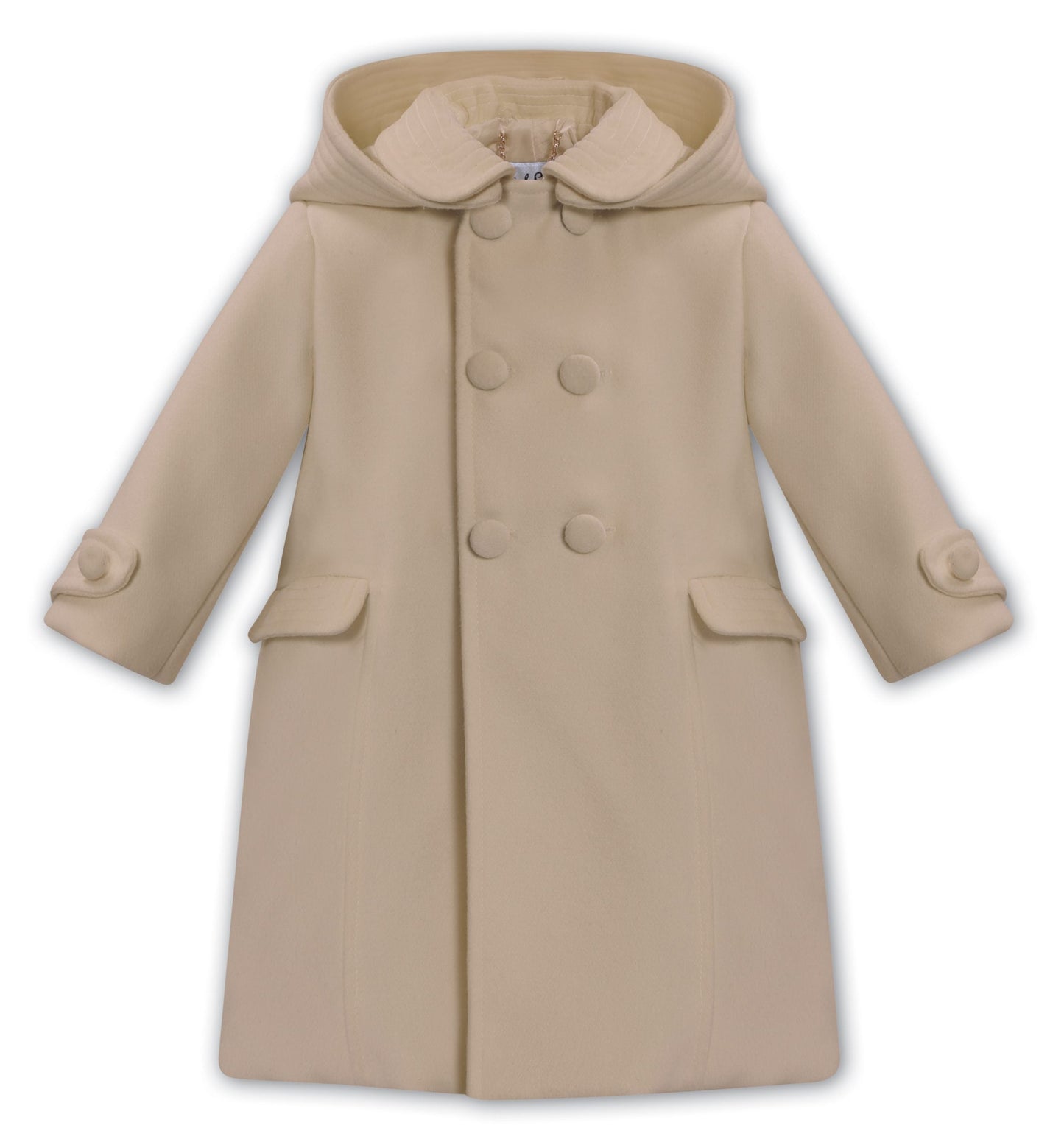 Sarah Louise Camel Traditional Coat with Velvet Trim