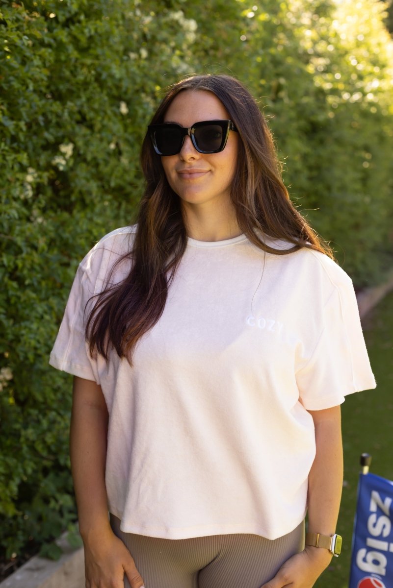 Adult COZY Terry Towel Tee - Pink Cozy Crew Club T-Shirts mora-uk.myshopify.com adult-cozy-terry-towel-tee-pink 5POUND, adult, All Products, BFCM20, CHRISTMAS20, easter50, extradiscount, nonpersonalised, PADDY33, resort club collection, SSSALE2550, TOPS, ultracozy, wholesale, wholesale-int, WINTER80