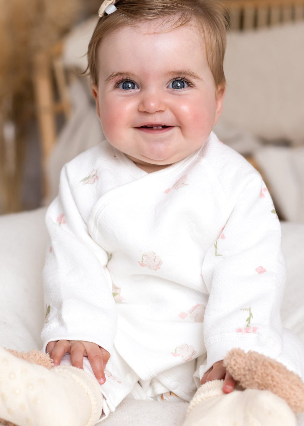 The Snuggle Bun Boucle Wrap Baby Grow Romper