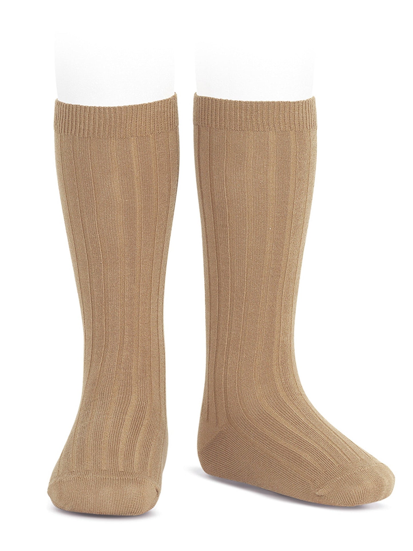 Condor camel ribbed knee socks - Rose & Albert