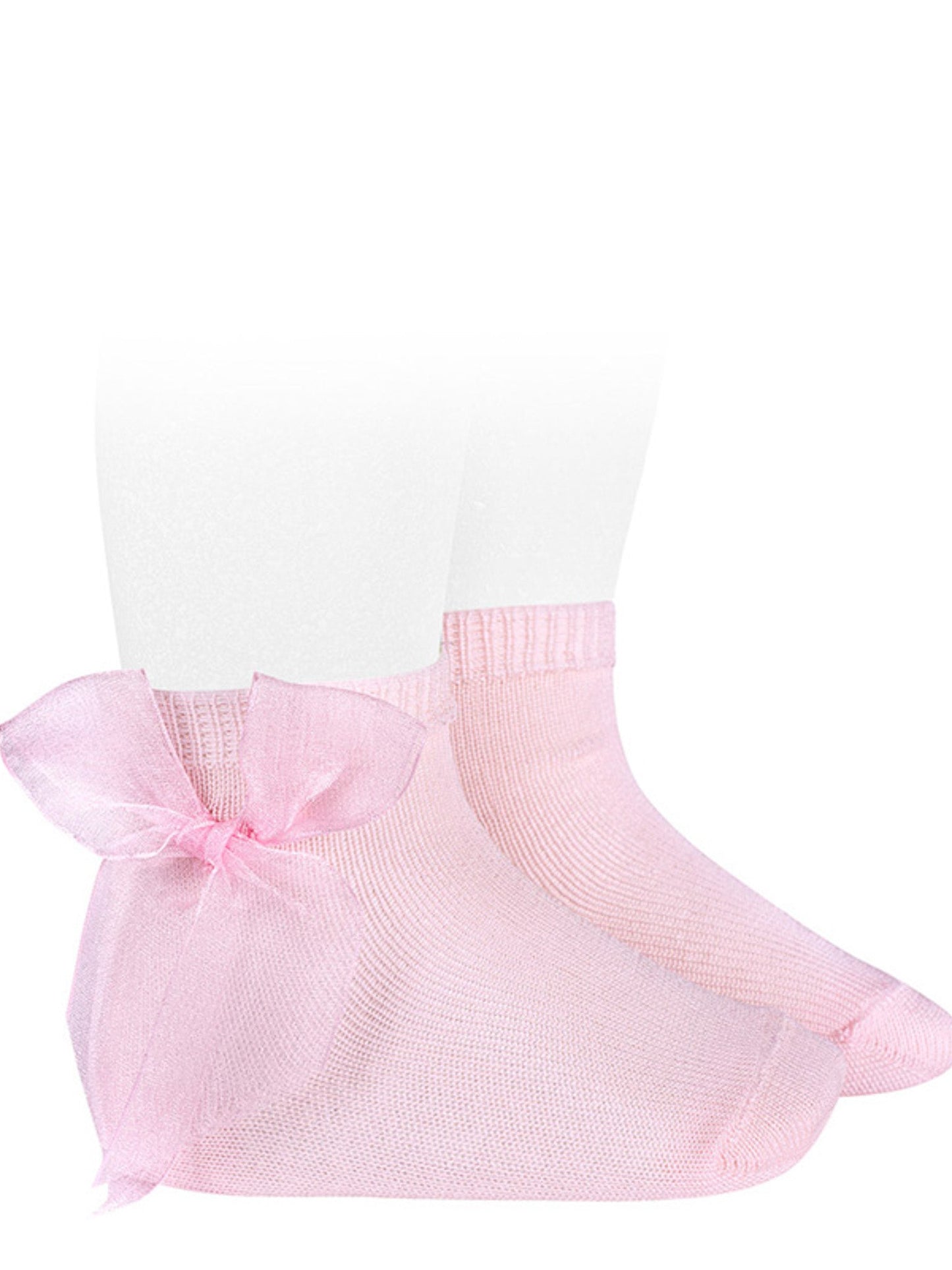 Condor baby pink organza bow ankle socks - Rose & Albert