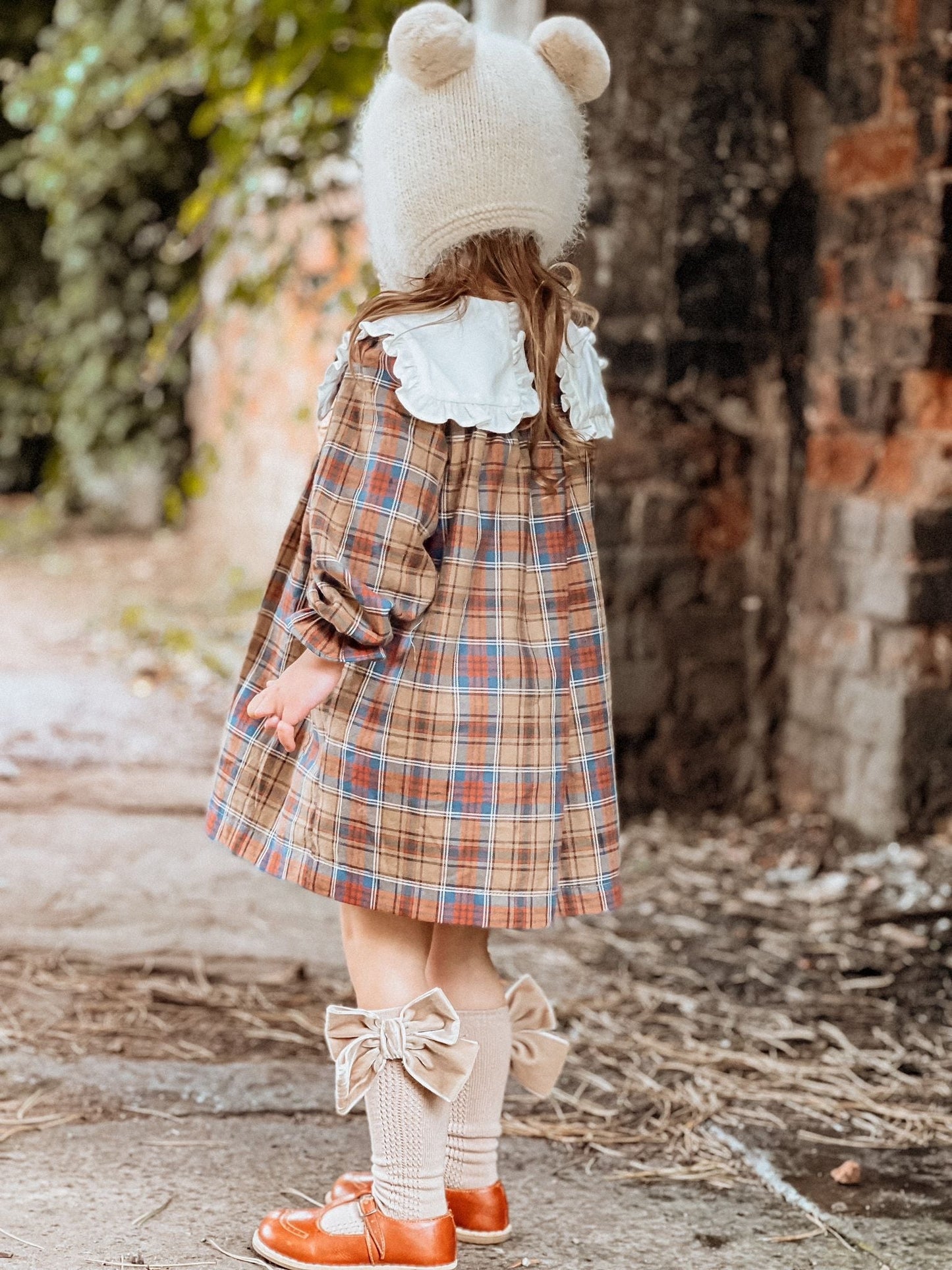 Rose and Albert Winter Check Statement Collar Dress - Rose & Albert