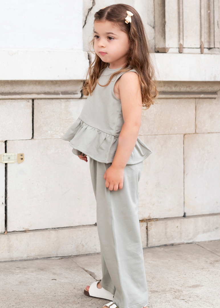 Peplum Summer Set in Green