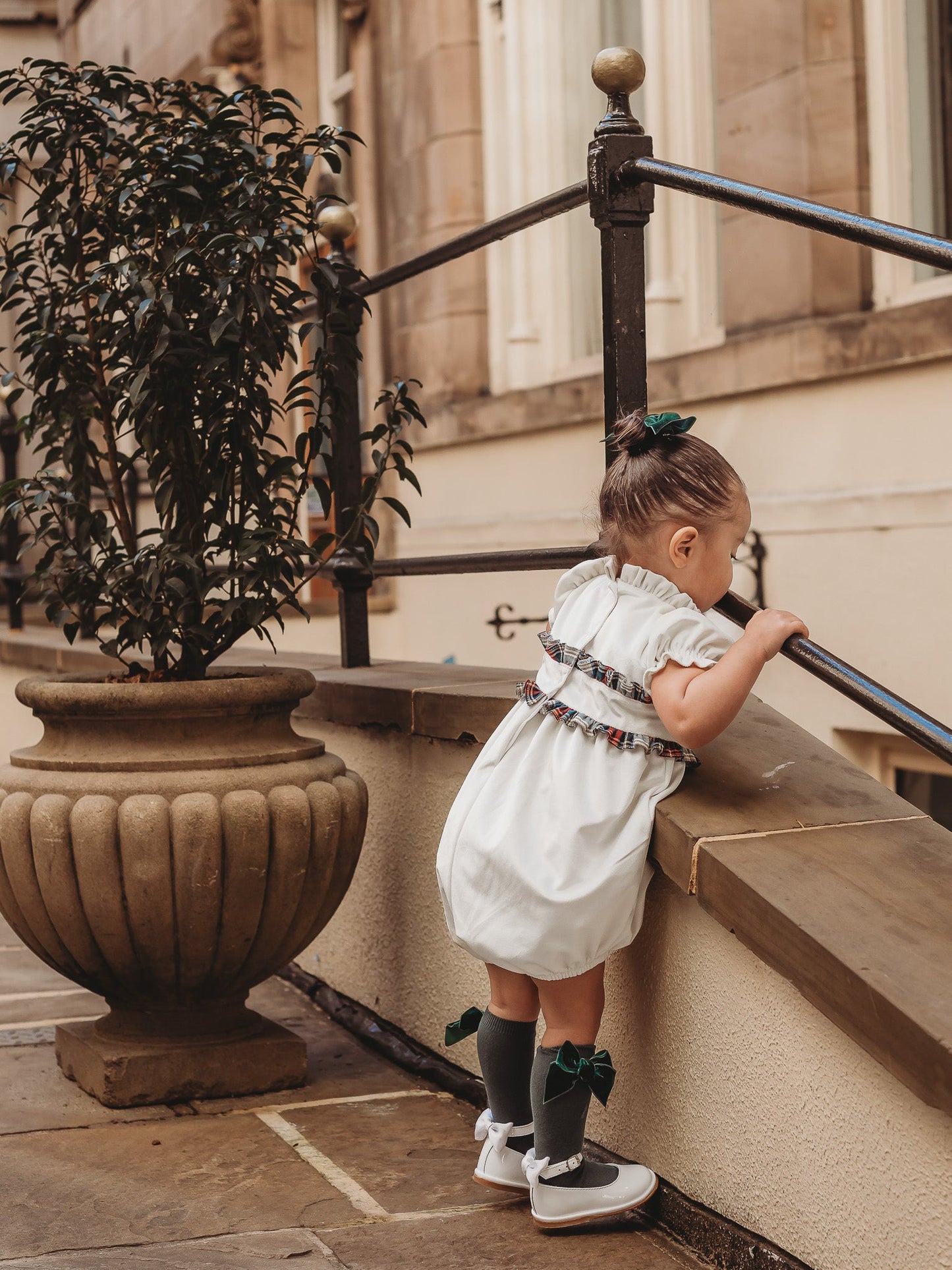 Angel' Velvet & Tartan Romper