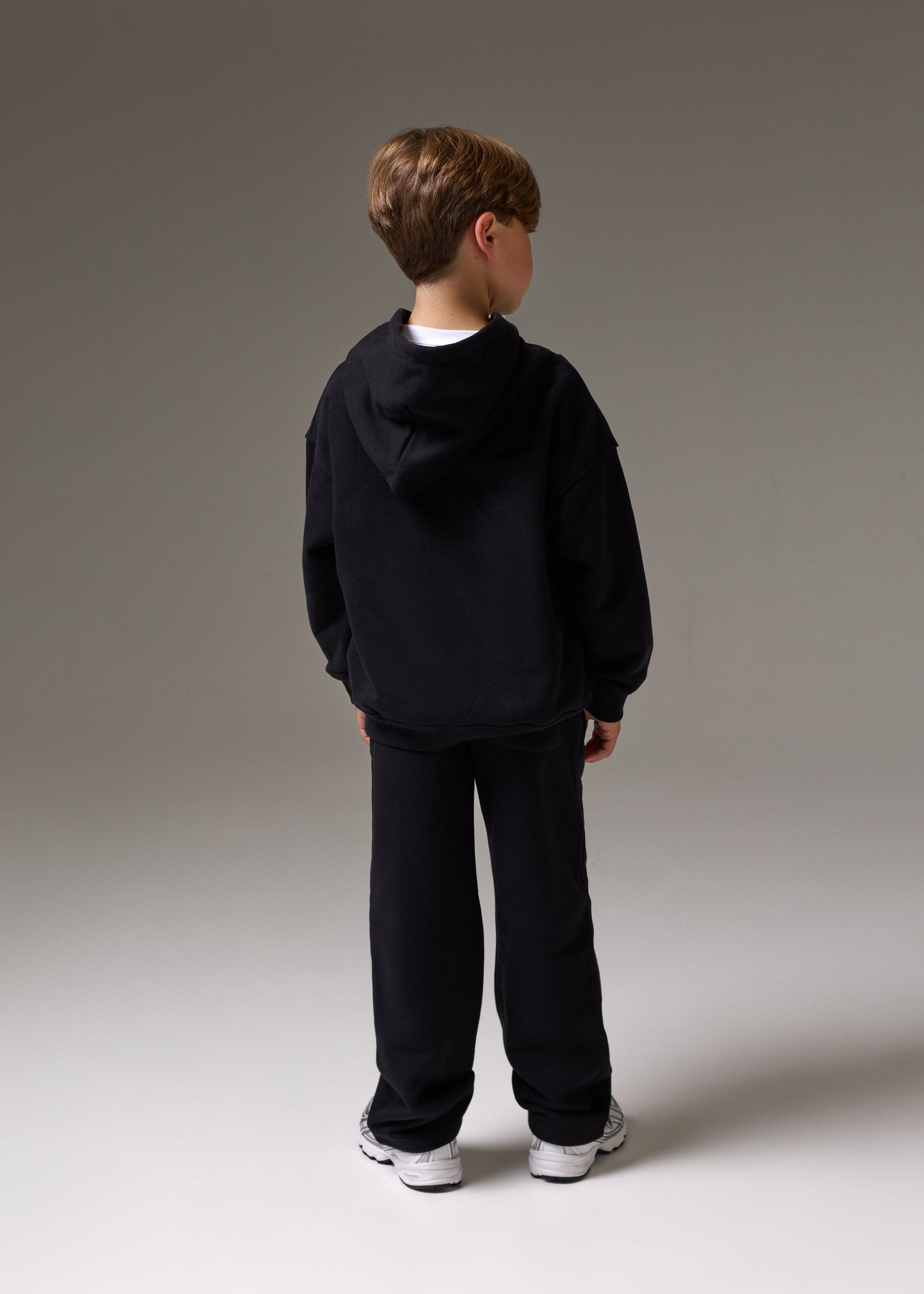 Junior Emblem Applique Hoodie in Black