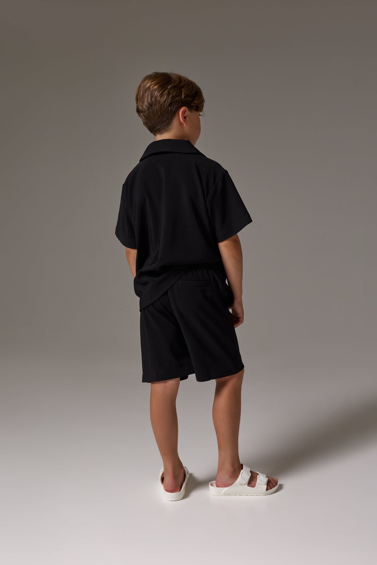 JUNIOR RIBBED SHORTS - BLACK