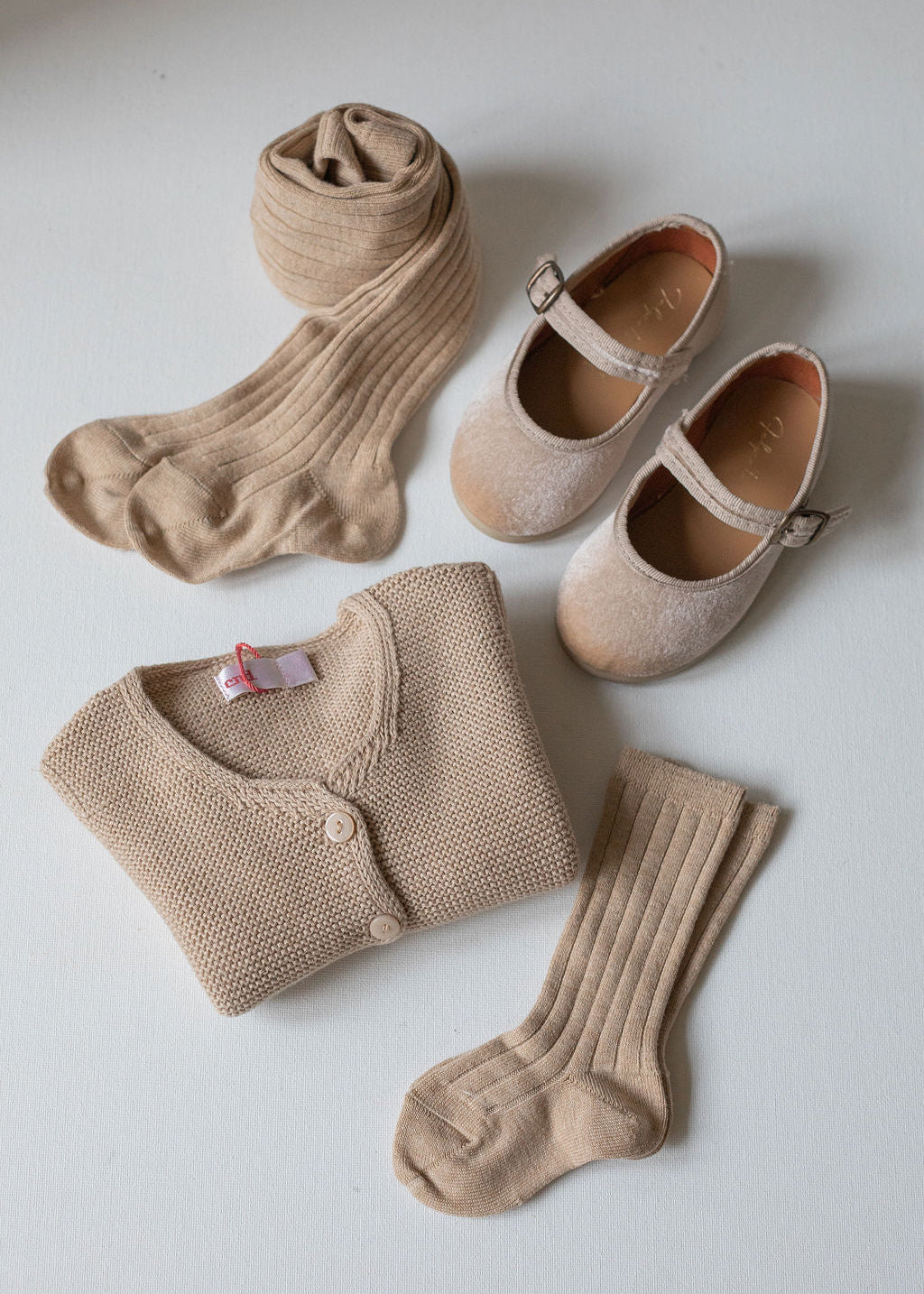 Mary Jane Velvet Deluxe in Beige
