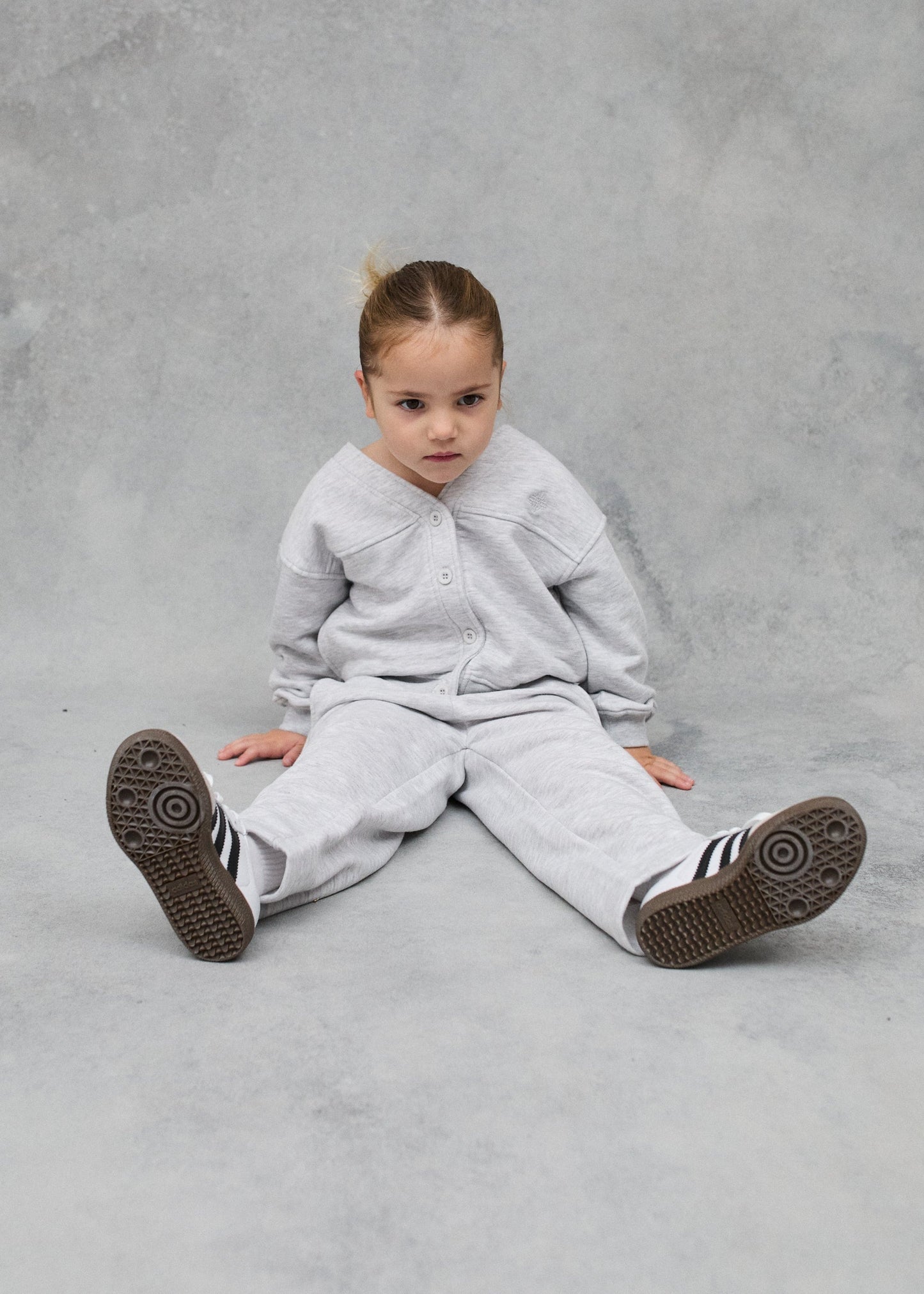 Kids Jersey Cardigan Marl in Grey