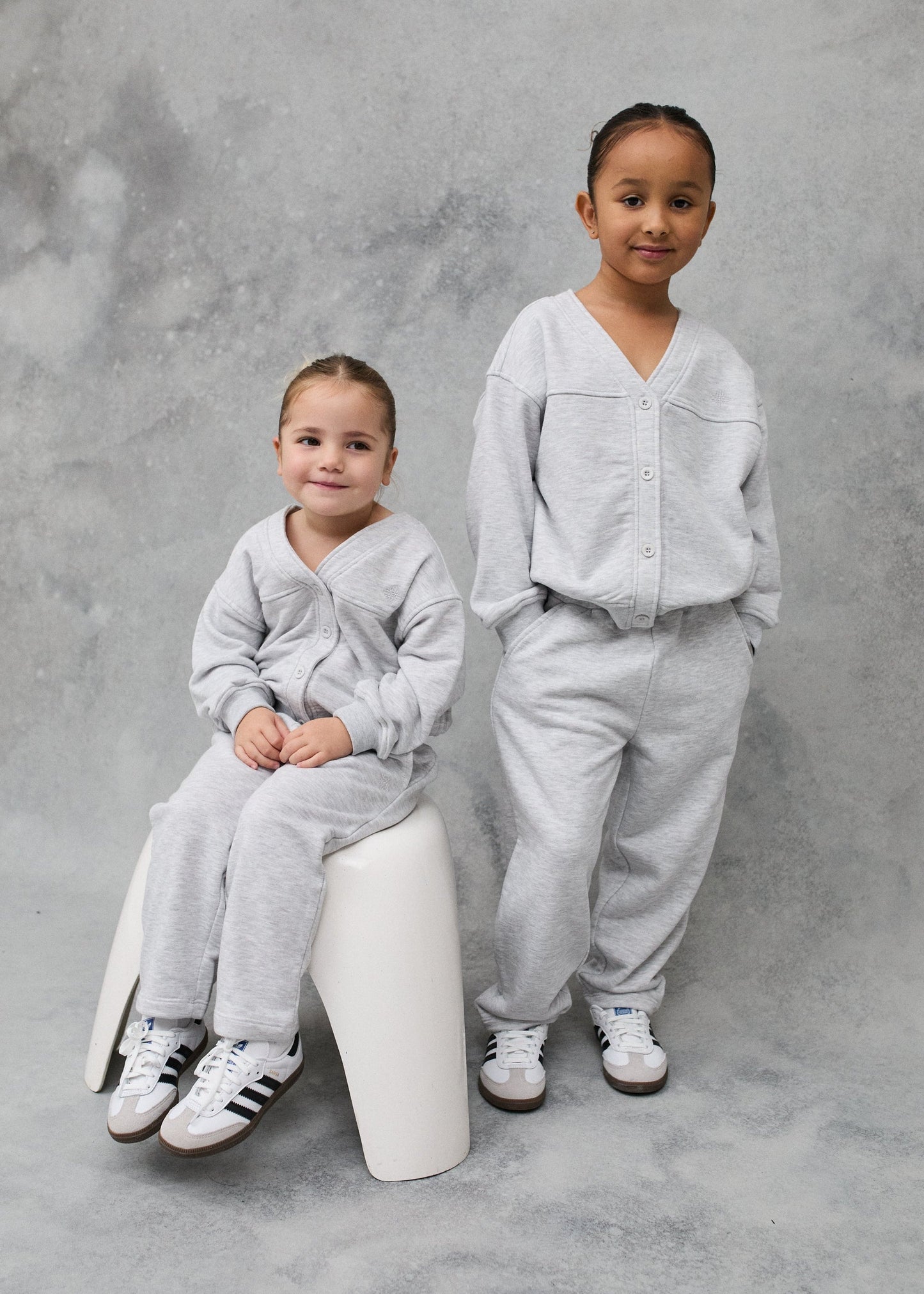 Junior Jersey Cardigan Marl in Grey