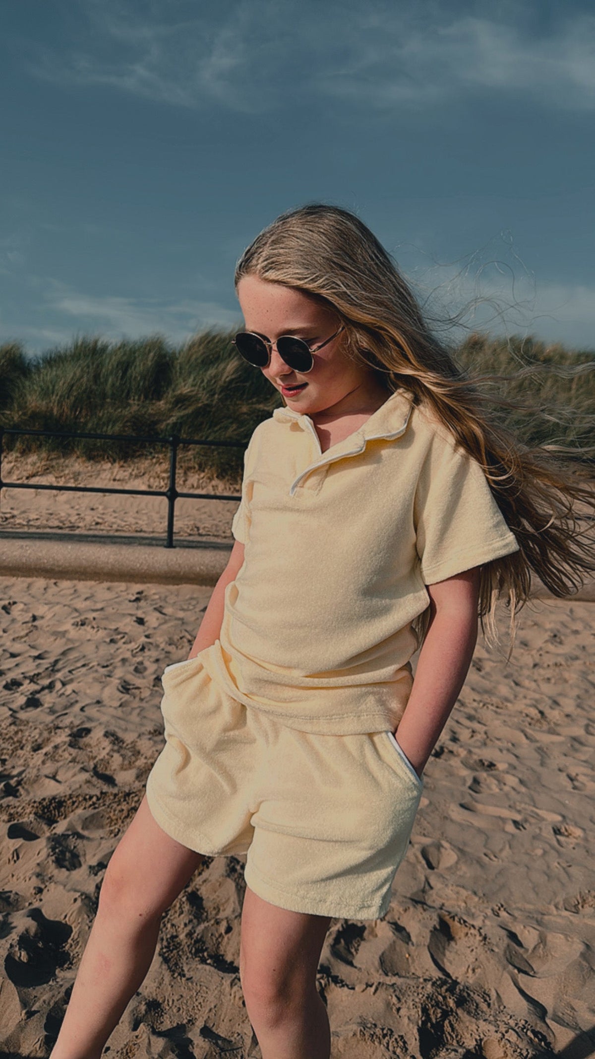 'Sidney' unisex lemon towelling short set - Rose & Albert