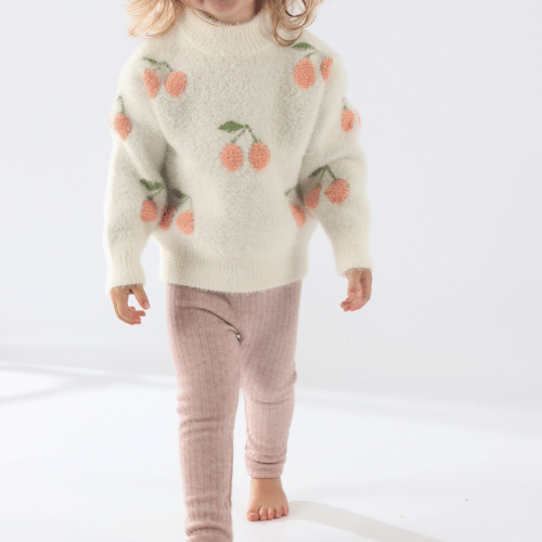 Frosted Cherry Teddy Sweater — Sample