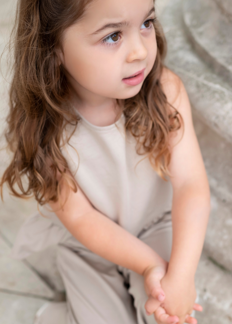 Peplum Summer Set in Beige