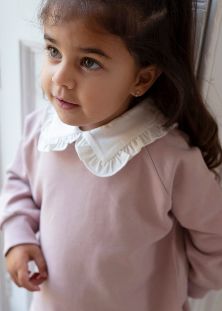 Cotton Frill Collar Top in White