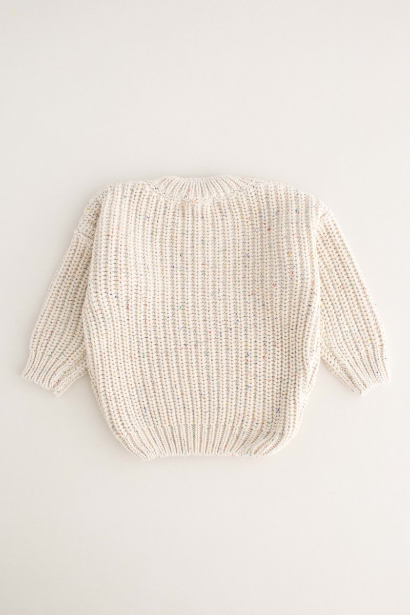 COZY Rainbow Speckle Chunky Sweater | Natural - Cozy Crew Club