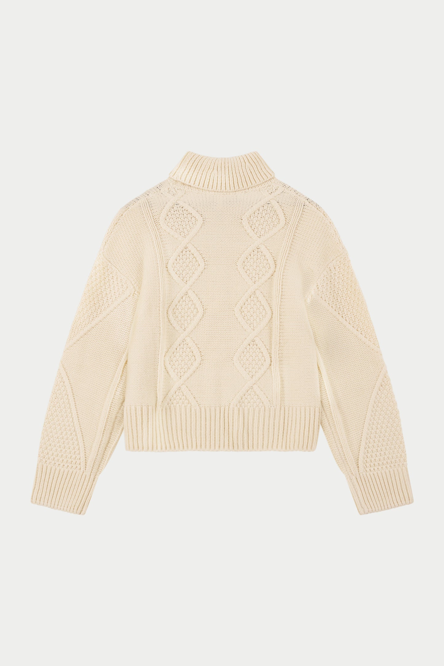 ROLL NECK EMBLEM JUMPER - CREAM