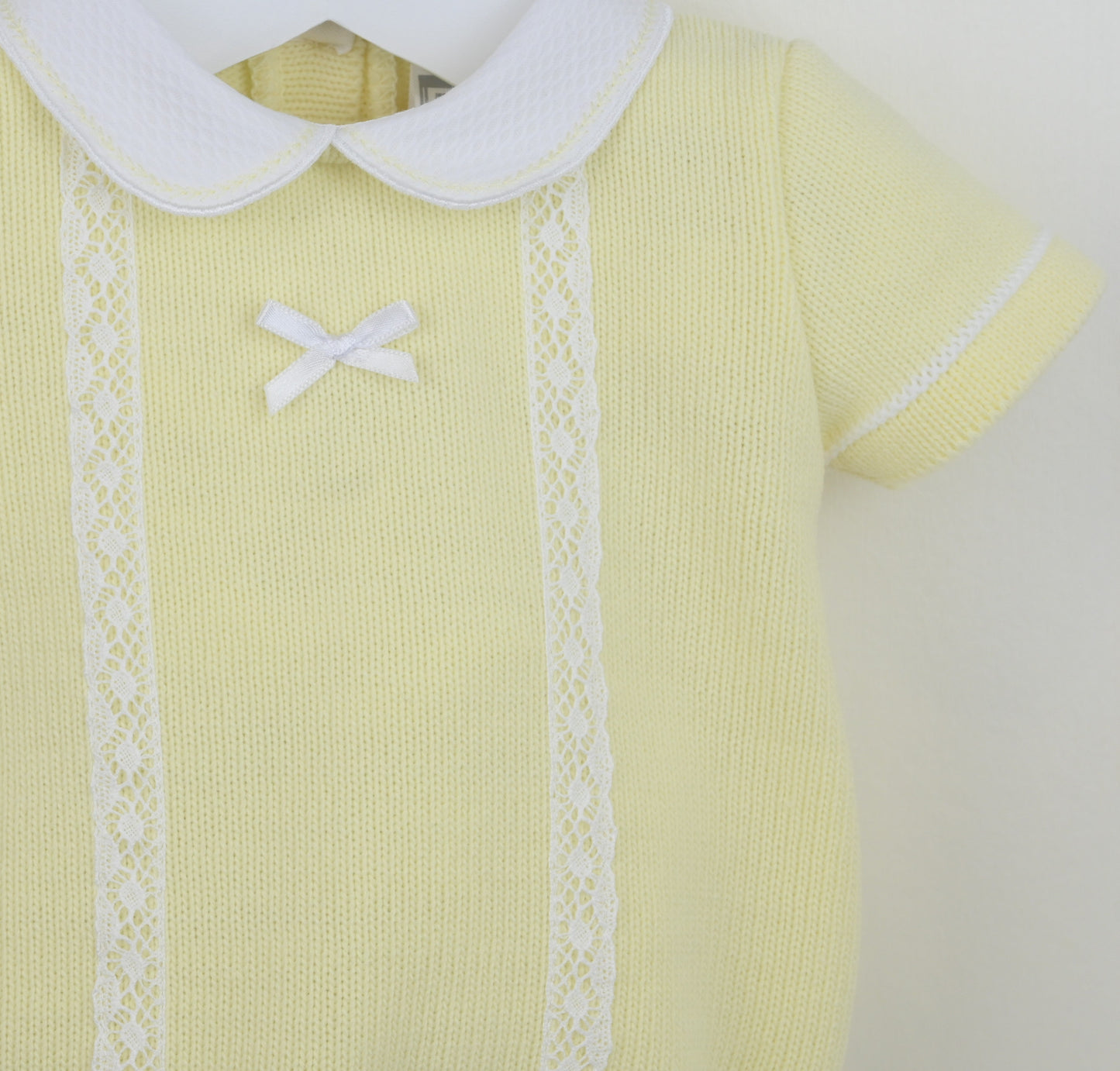 Pex 'Martha' lemon lace trim romper - Rose & Albert