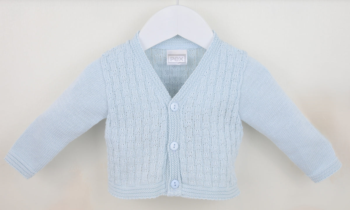 Pex 'Leon' blue knitted cardigan - Rose & Albert