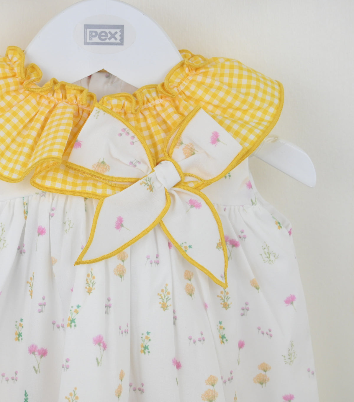 Pex 'June' lemon Frill detail dress and knicker set - Rose & Albert