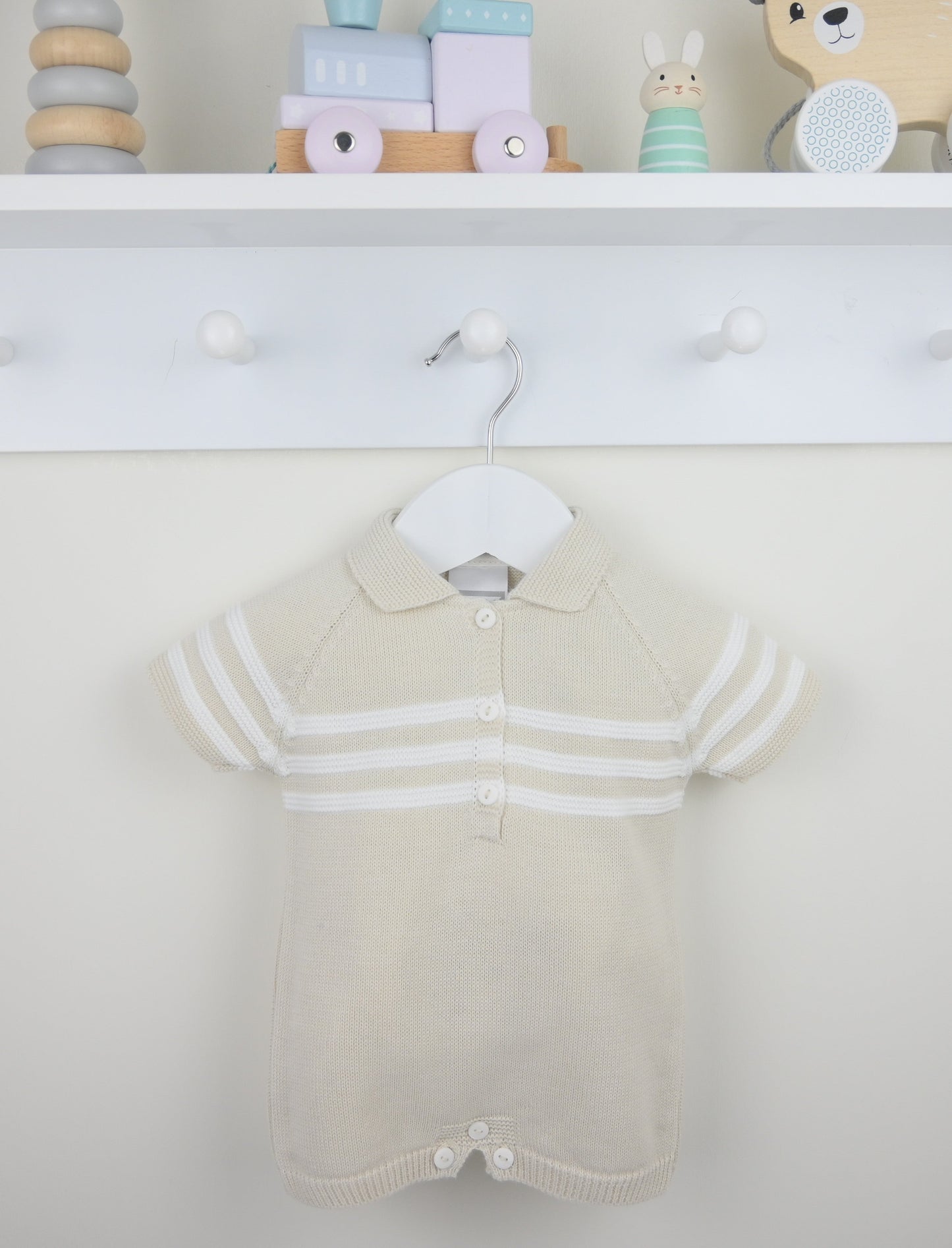 Pex Mateo Natural Knitted Romper - Rose & Albert