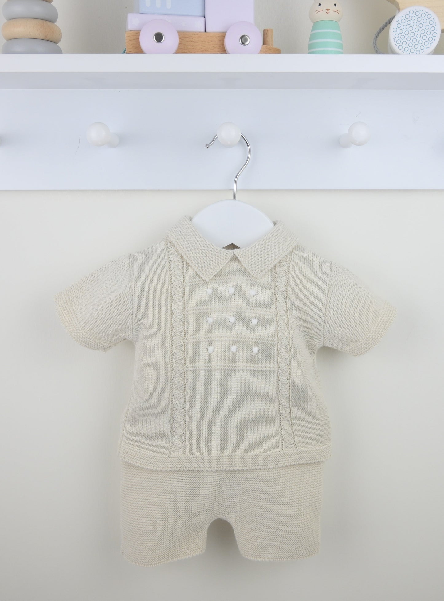 Pex Thomas Natural Knitted Short Suit - Rose & Albert