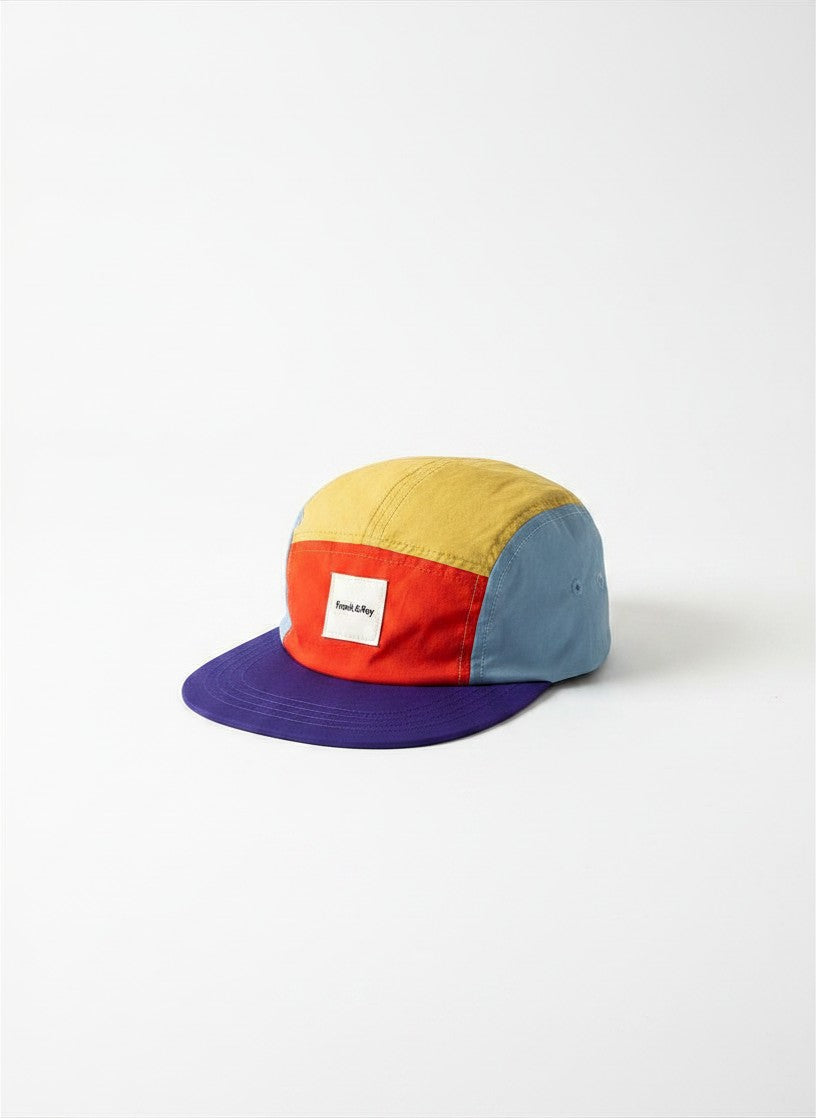 Colour Block 5 Panel Cap - Purple