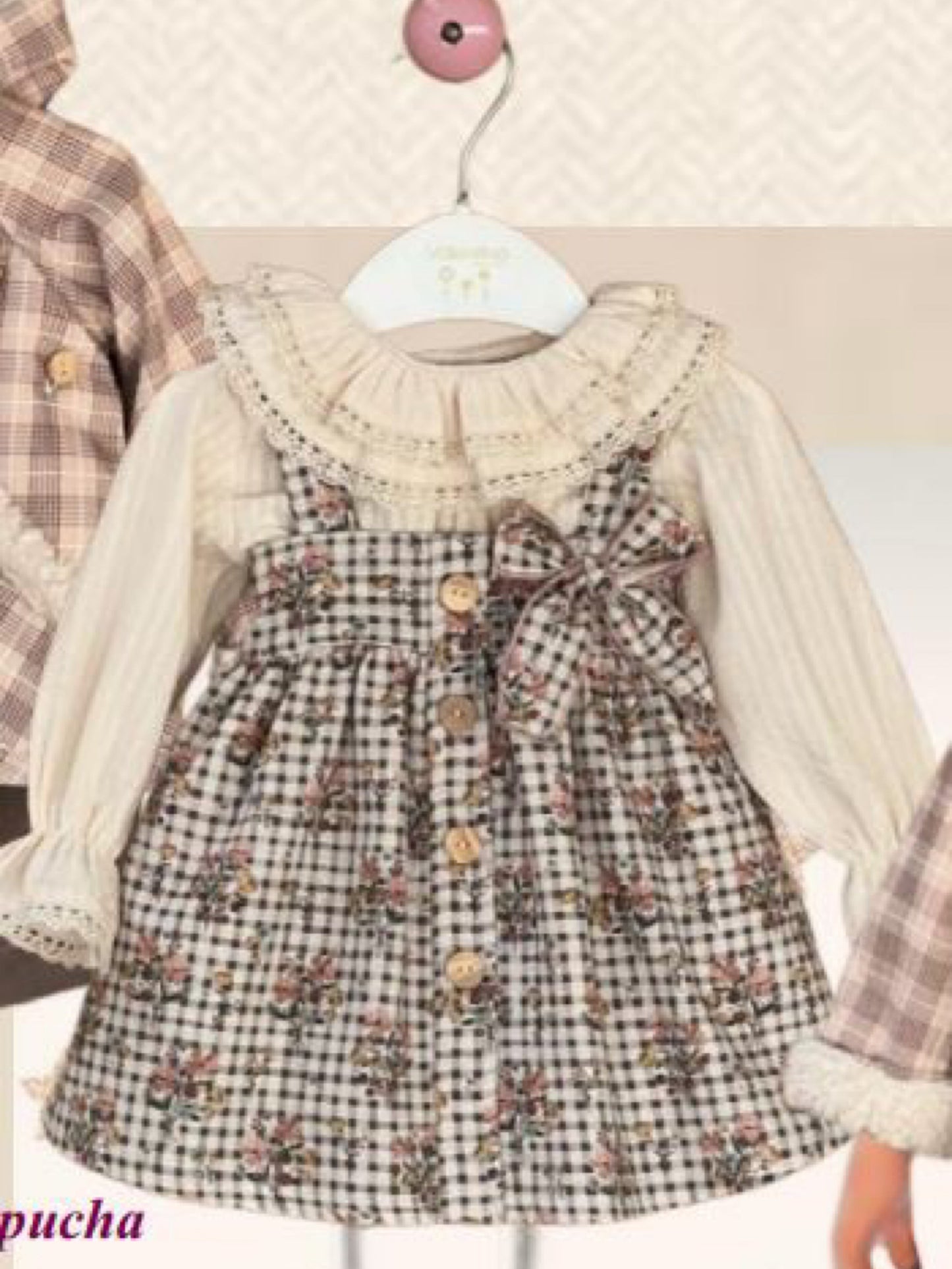 Valentina Bebes 'autumn' Check Dress & Blouse Set