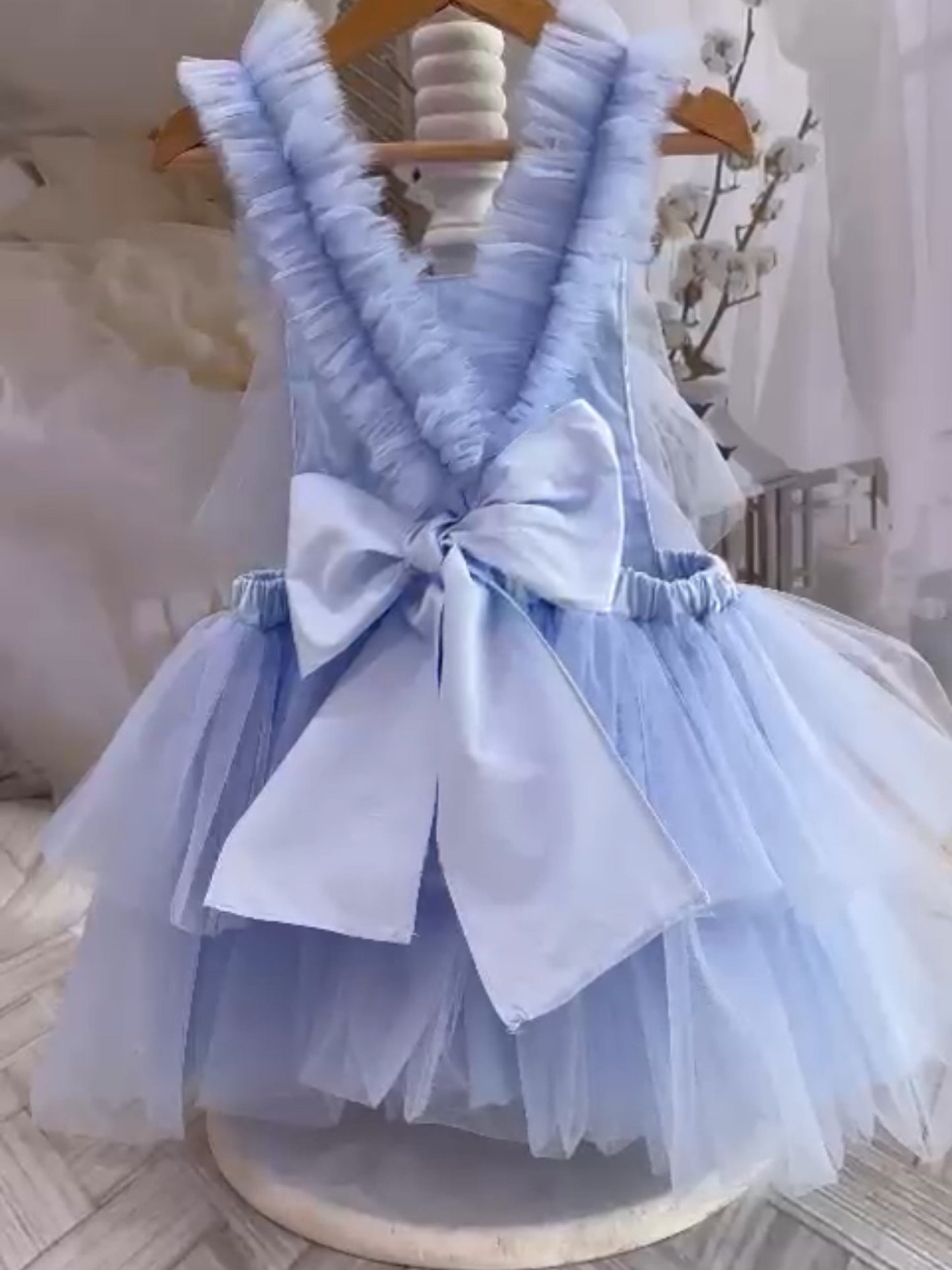 'Lovella' Blue Tulle Romper - Rose & Albert