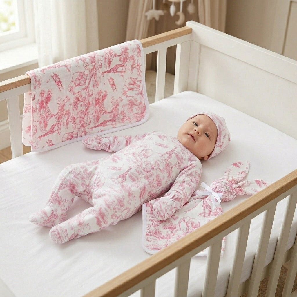 The Little Toile Pink Blanket - Rose & Albert