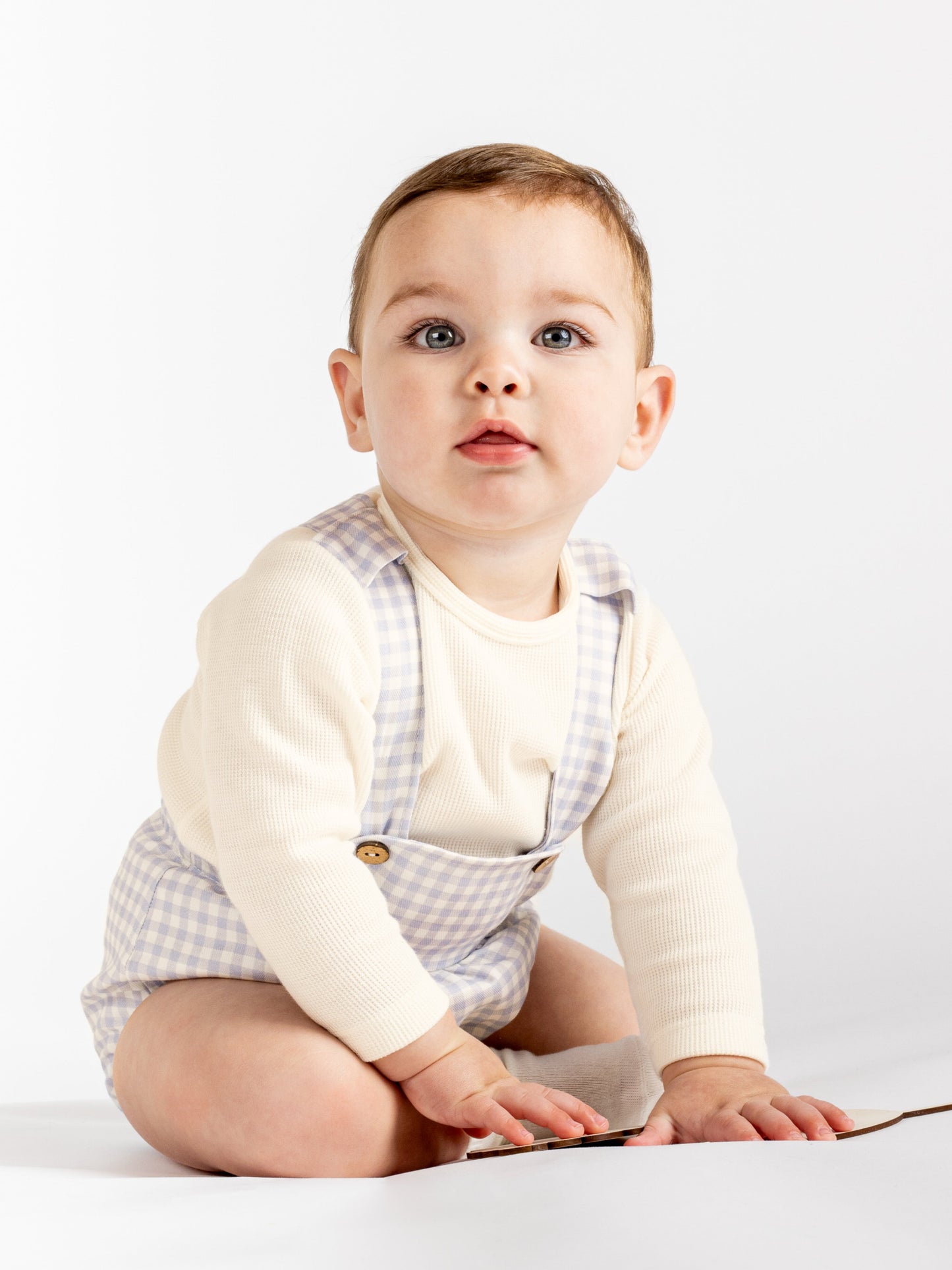 Calamaro blue checked dungaree set - Rose & Albert