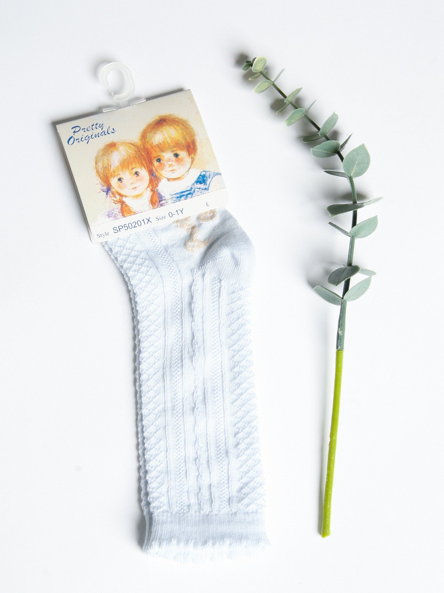 Pretty Originals Pale Blue Patterned Knee Socks - Rose & Albert