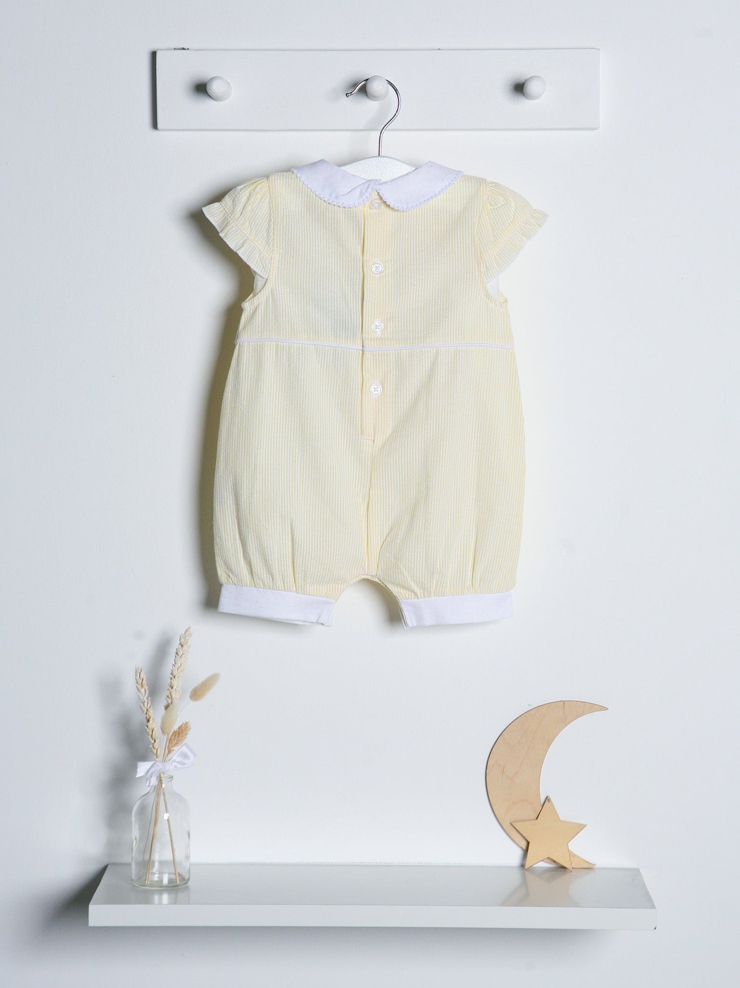 Lemon frill collar seersucker romper - Rose & Albert