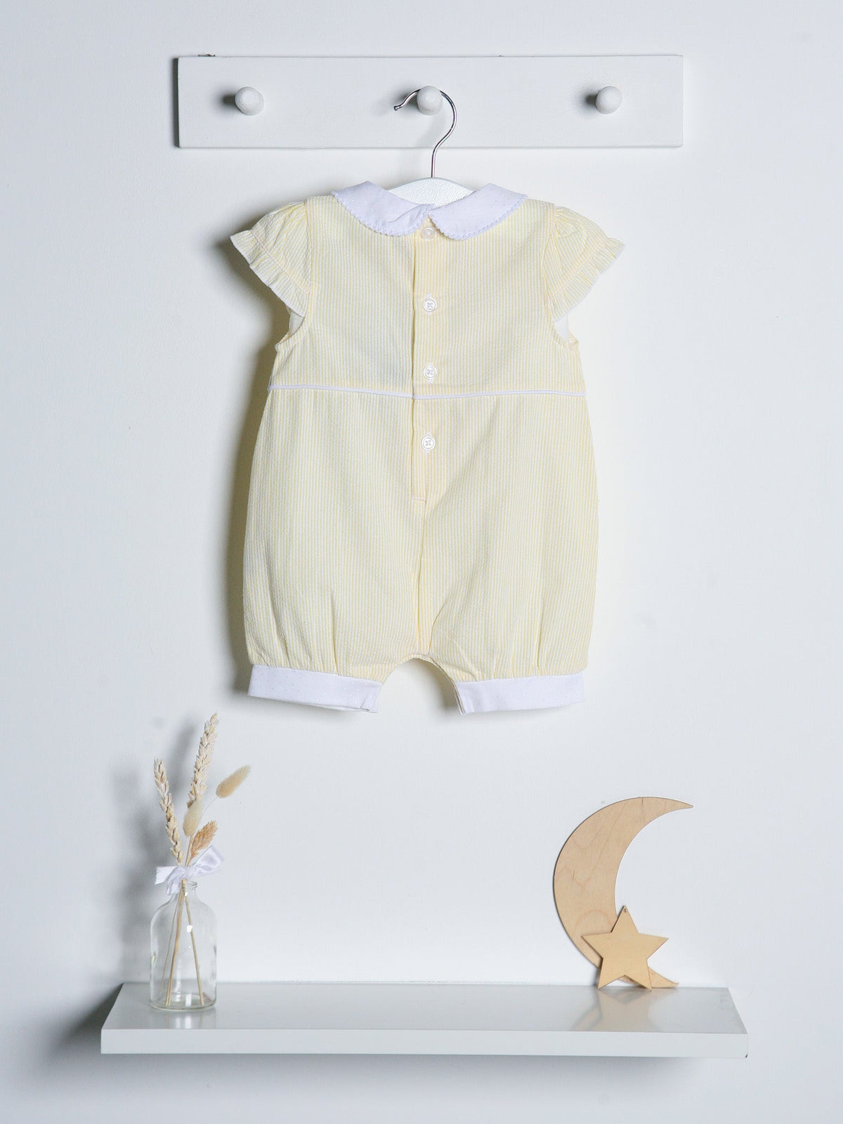Lemon frill collar seersucker romper - Rose & Albert