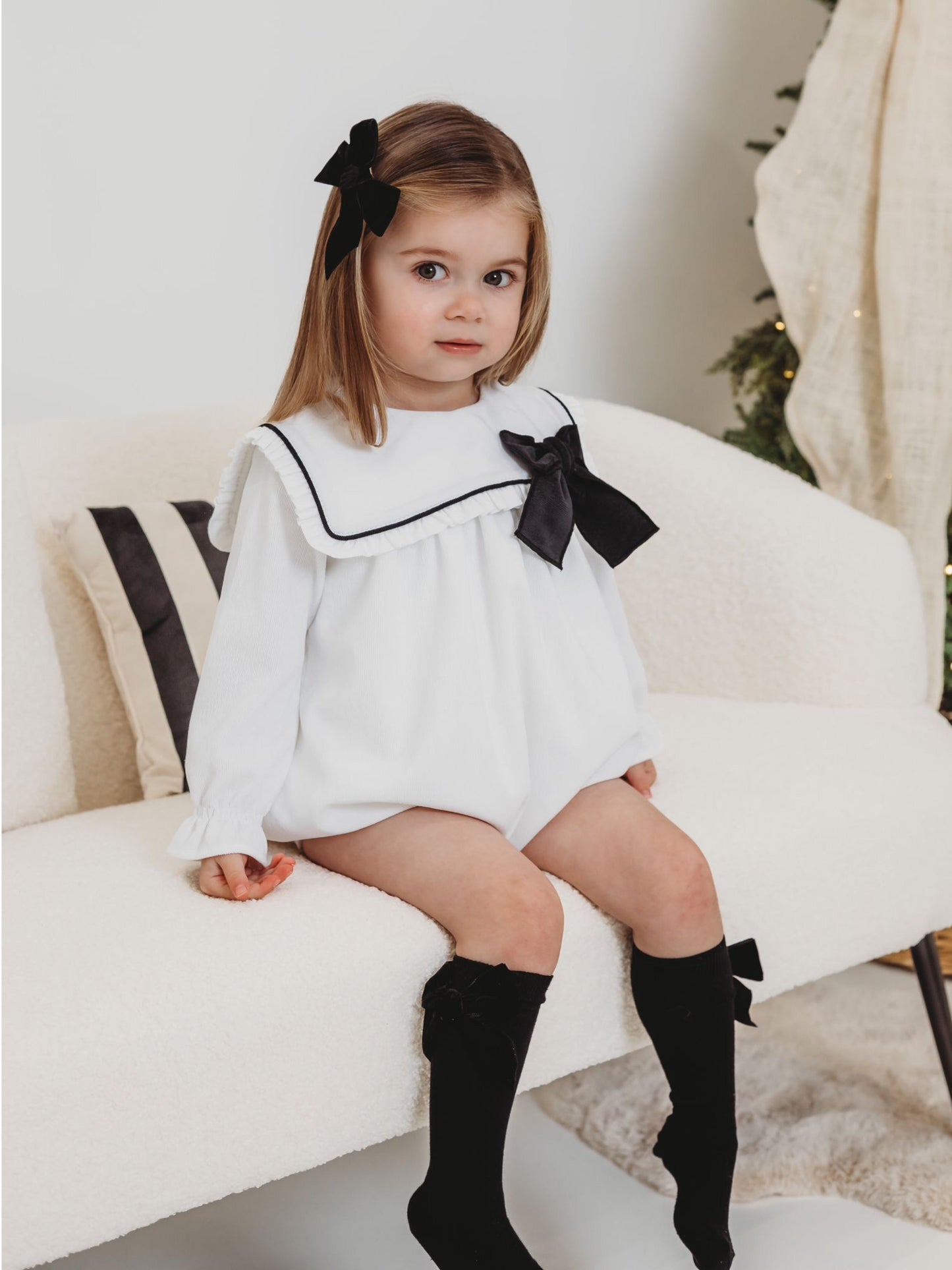 Emilie' Monochrome Statement Collar Romper