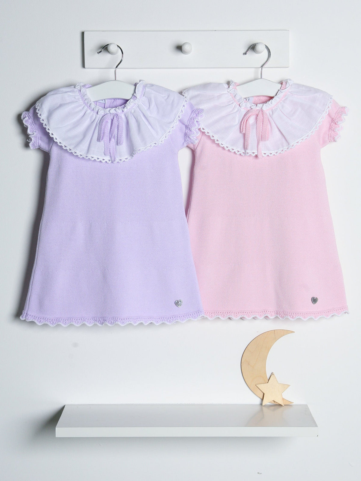 'Millie' pink knitted statement collar dress - Rose & Albert