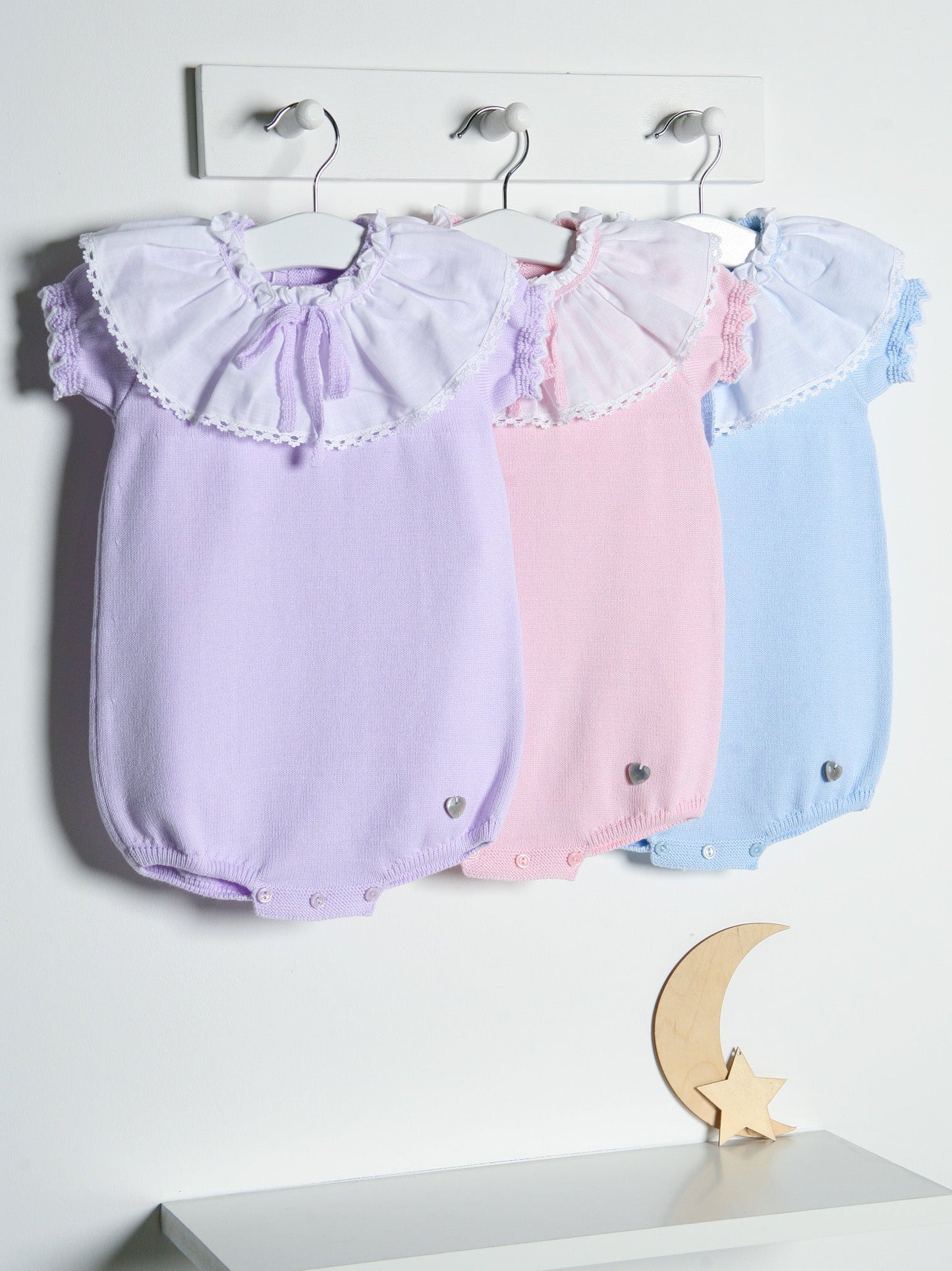 'Lily' blue statement collar knitted romper - Rose & Albert