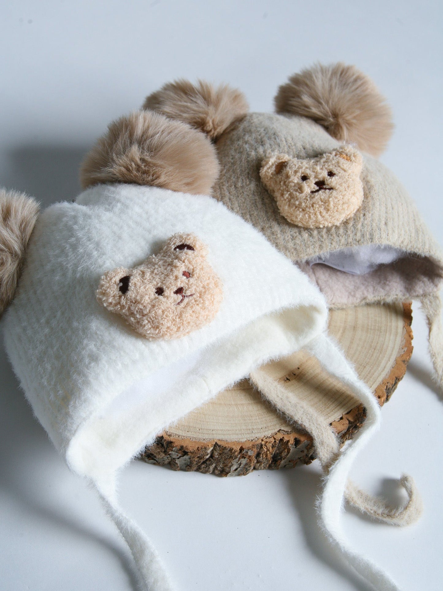 Jamiks Beige 'Teddy Bear' Pom Pom Hat - Rose & Albert