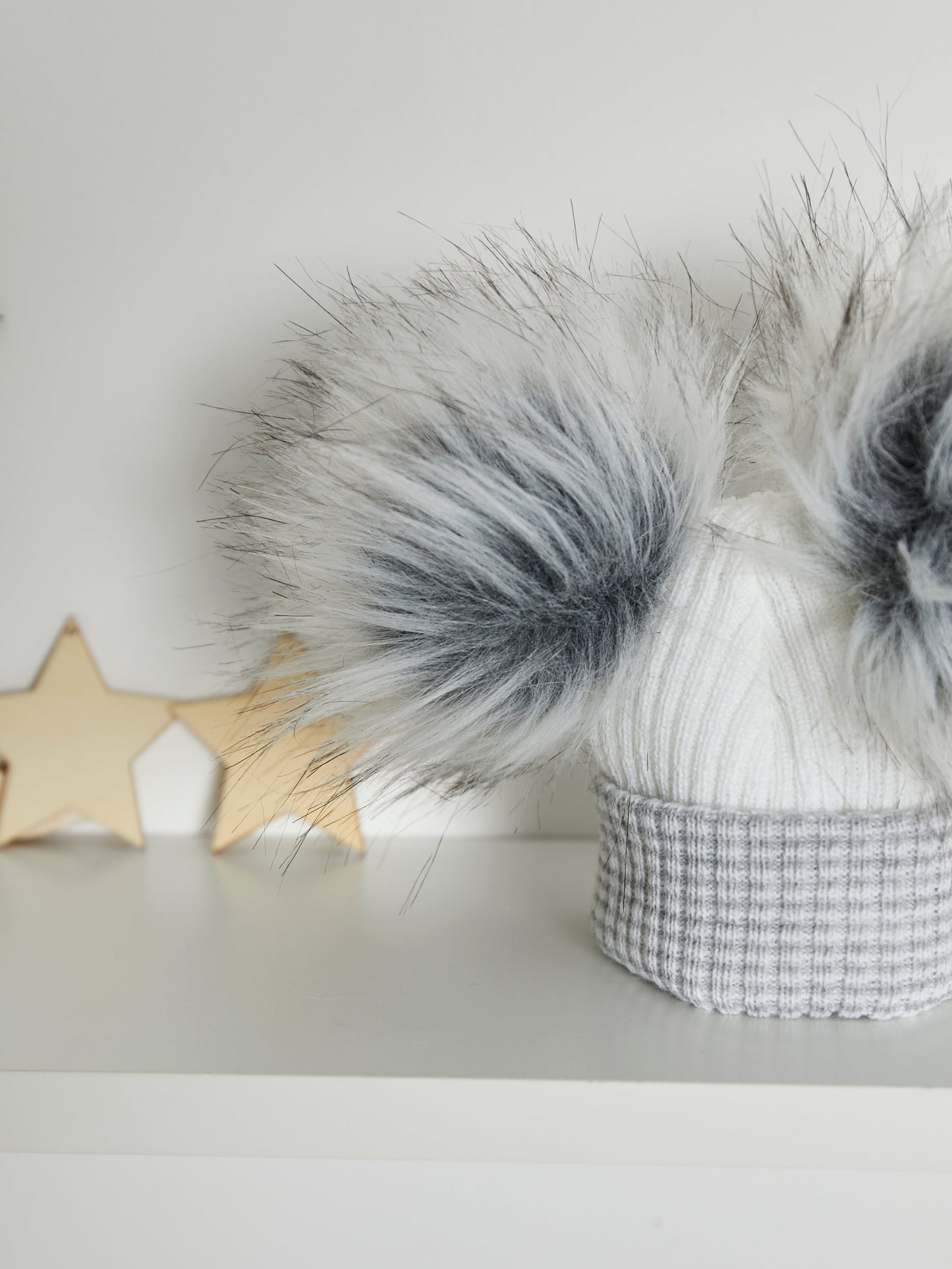 Double Faux Fur Pom Pom Hat - Rose & Albert