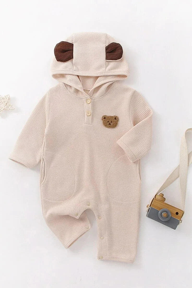 The Pointy Bear Knitted Hooded Playsuit - Cozy Crew Club