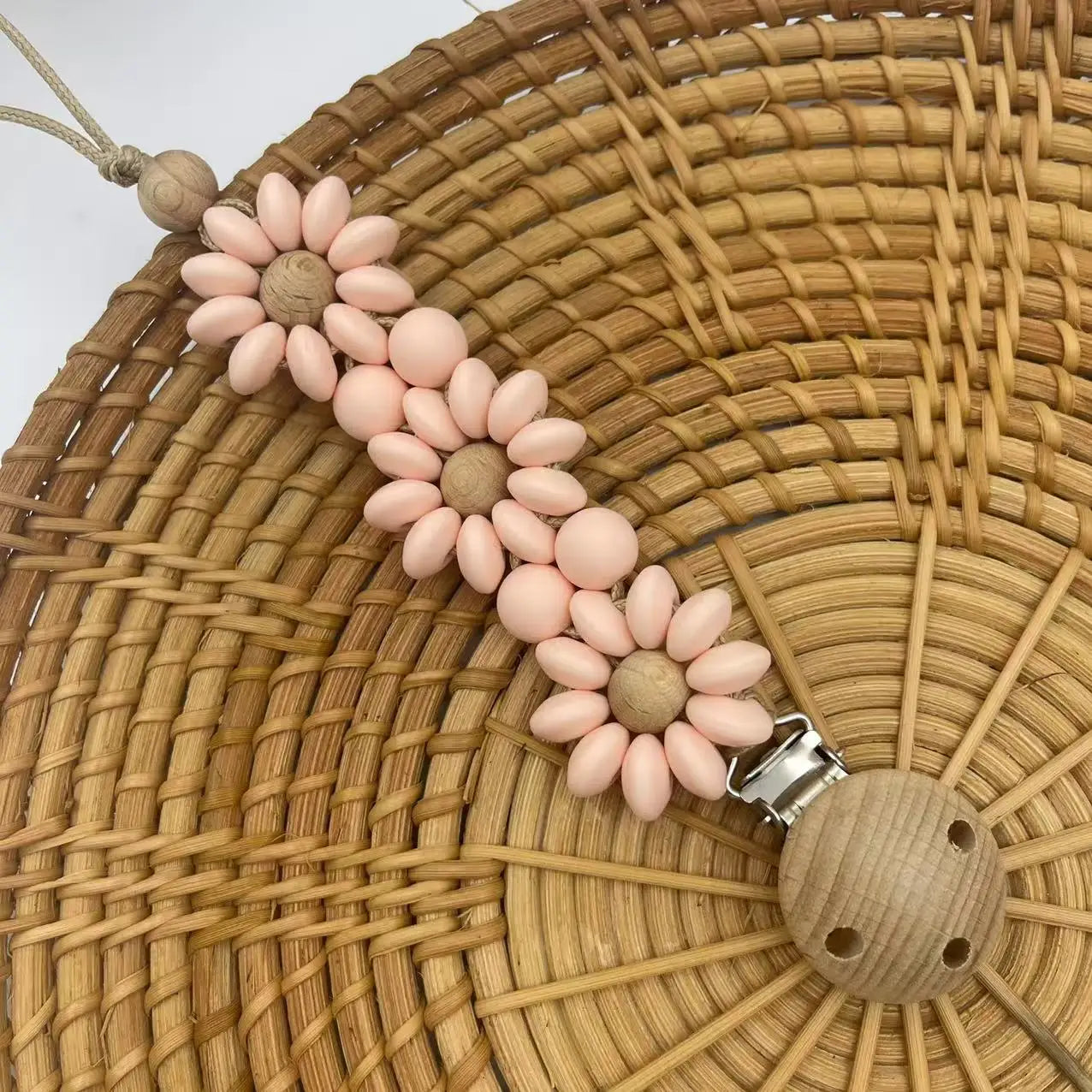 Pastel Daisy Pacifier Clip