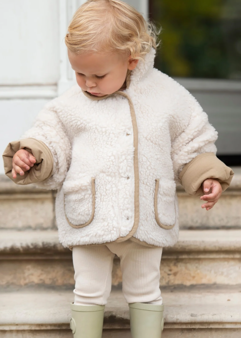 Reversible Teddy Coat in Brown