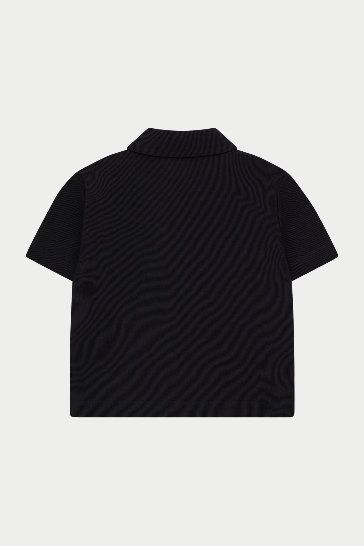 JUNIOR RIB BUTTON THROUGH SHIRT - BLACK