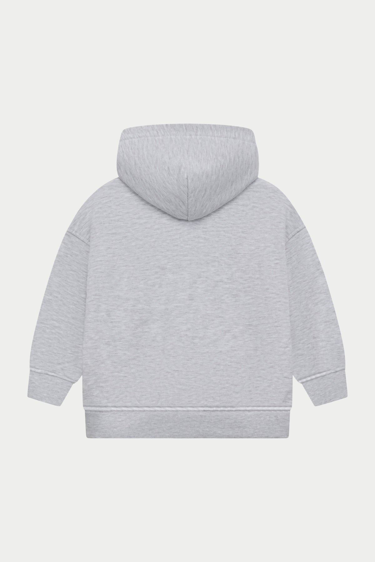 KIDS ZIP THROUGH MONOGRAM EMBLEM APPLIQUE HOODIE - GREY MARL