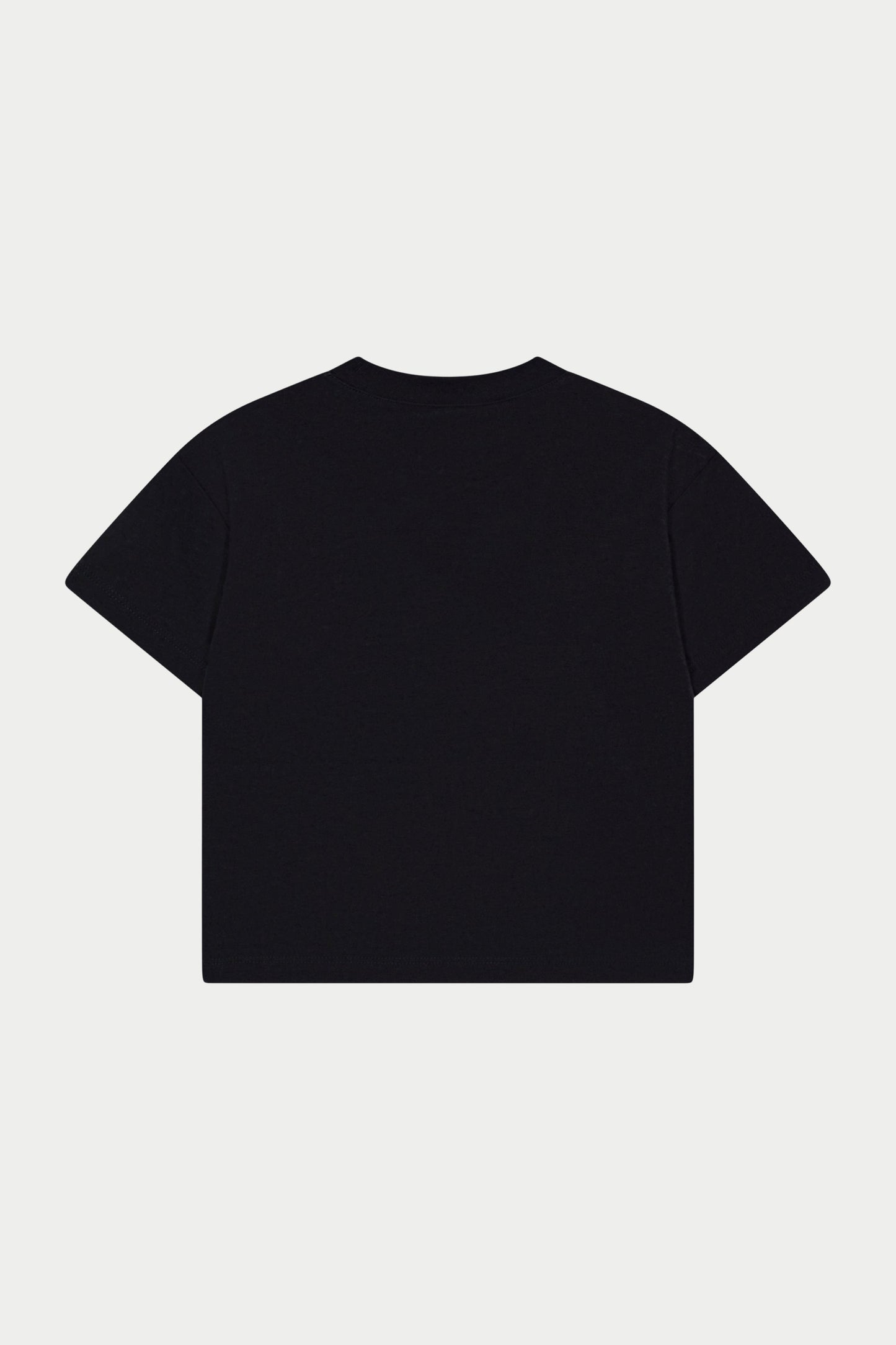 JUNIOR MONOGRAM EMBLEM APPLIQUE T-SHIRT - BLACK