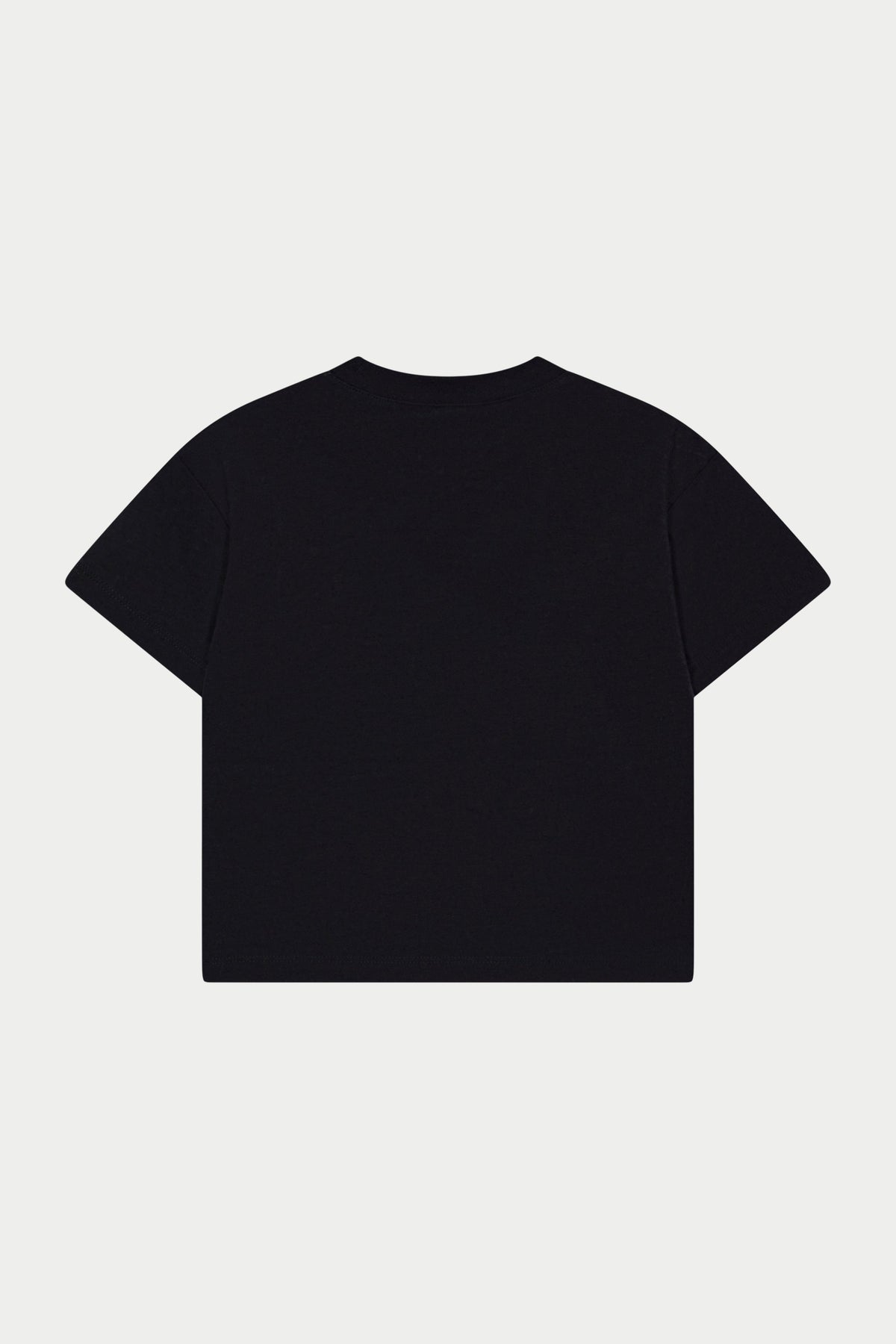 KIDS MONOGRAM EMBLEM APPLIQUE T-SHIRT - BLACK