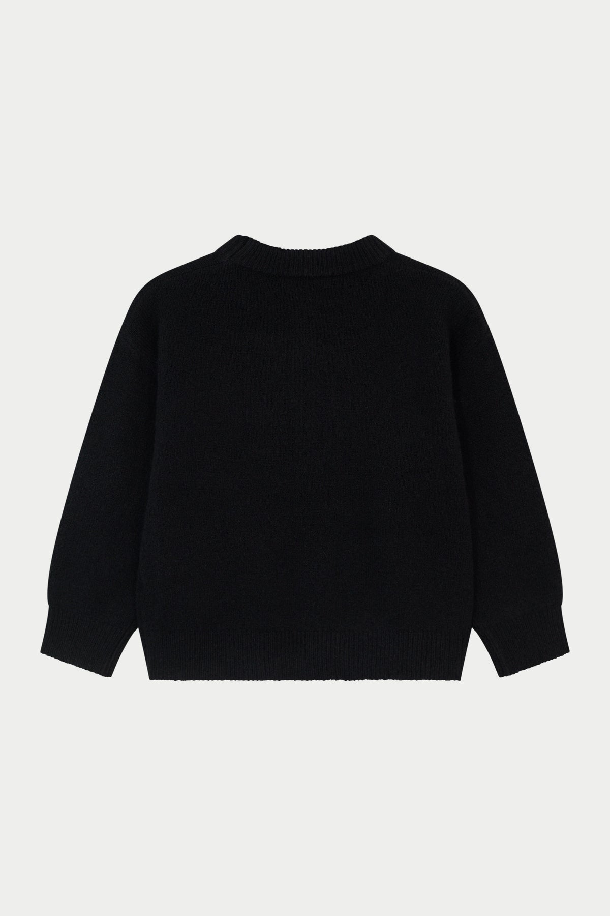 KIDS EMBLEM FLUFFY KNIT CREW - BLACK