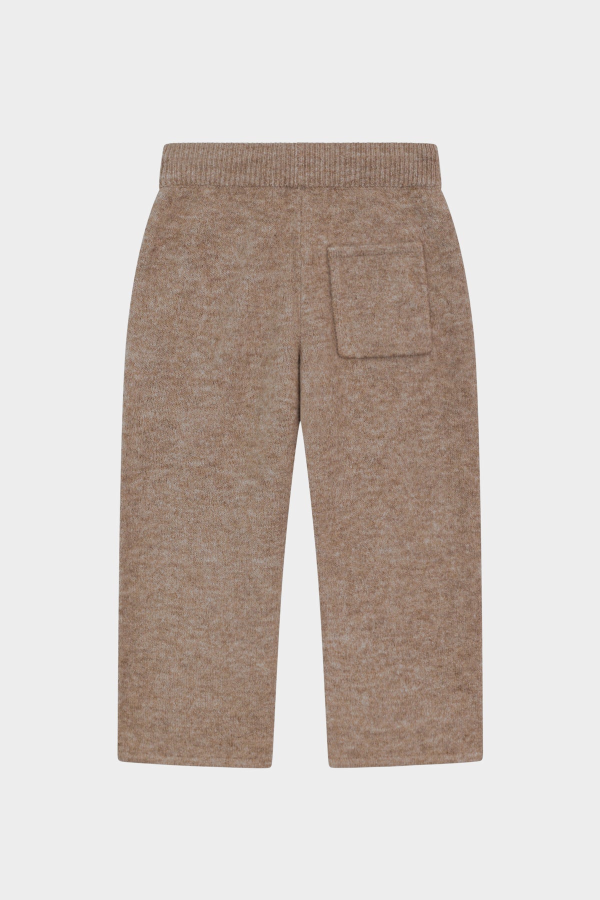 KIDS EMBLEM FLUFFY KNIT JOGGERS - BEIGE
