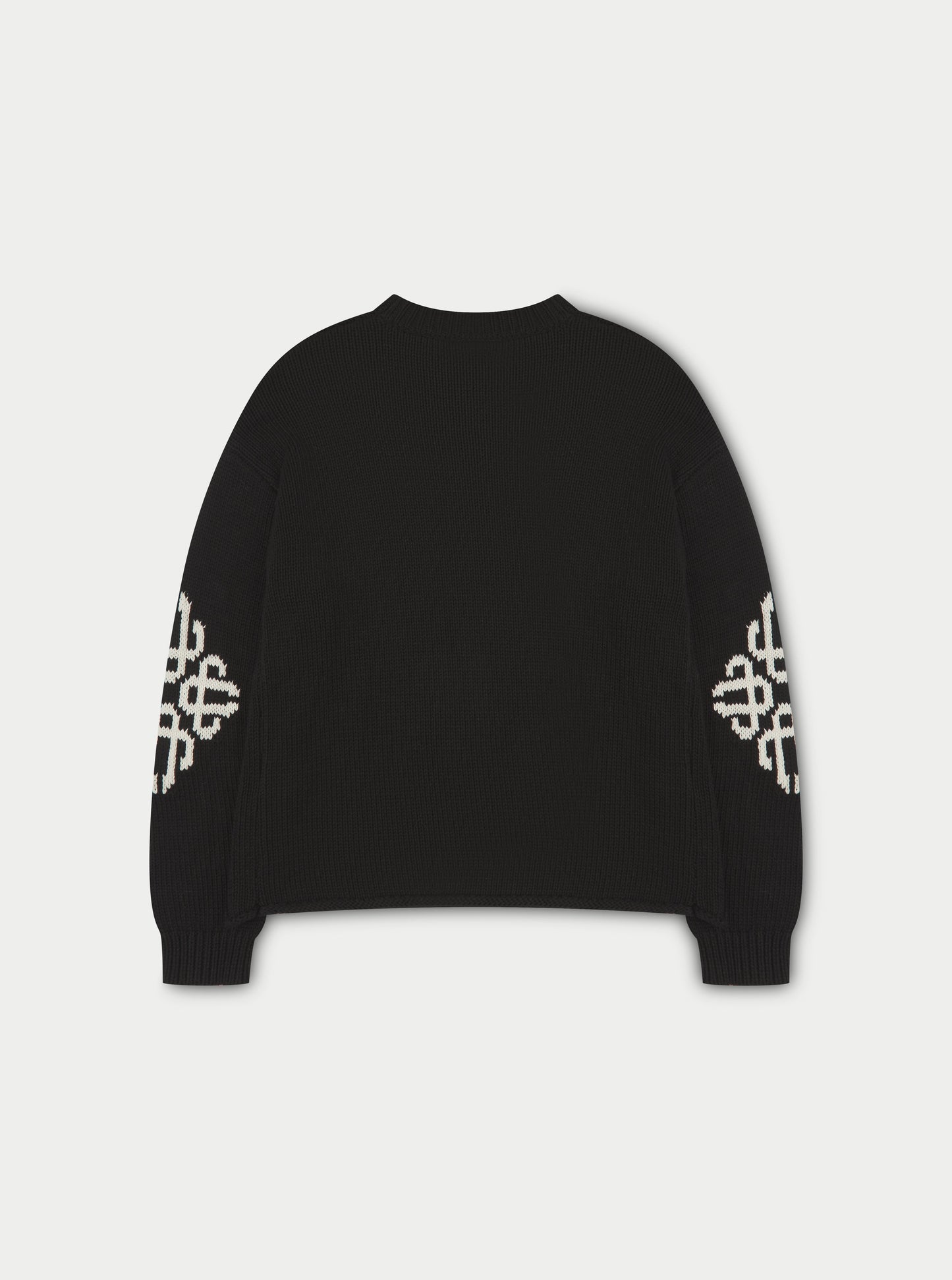 CHUNKY KNIT EMBLEM JUMPER - BLACK