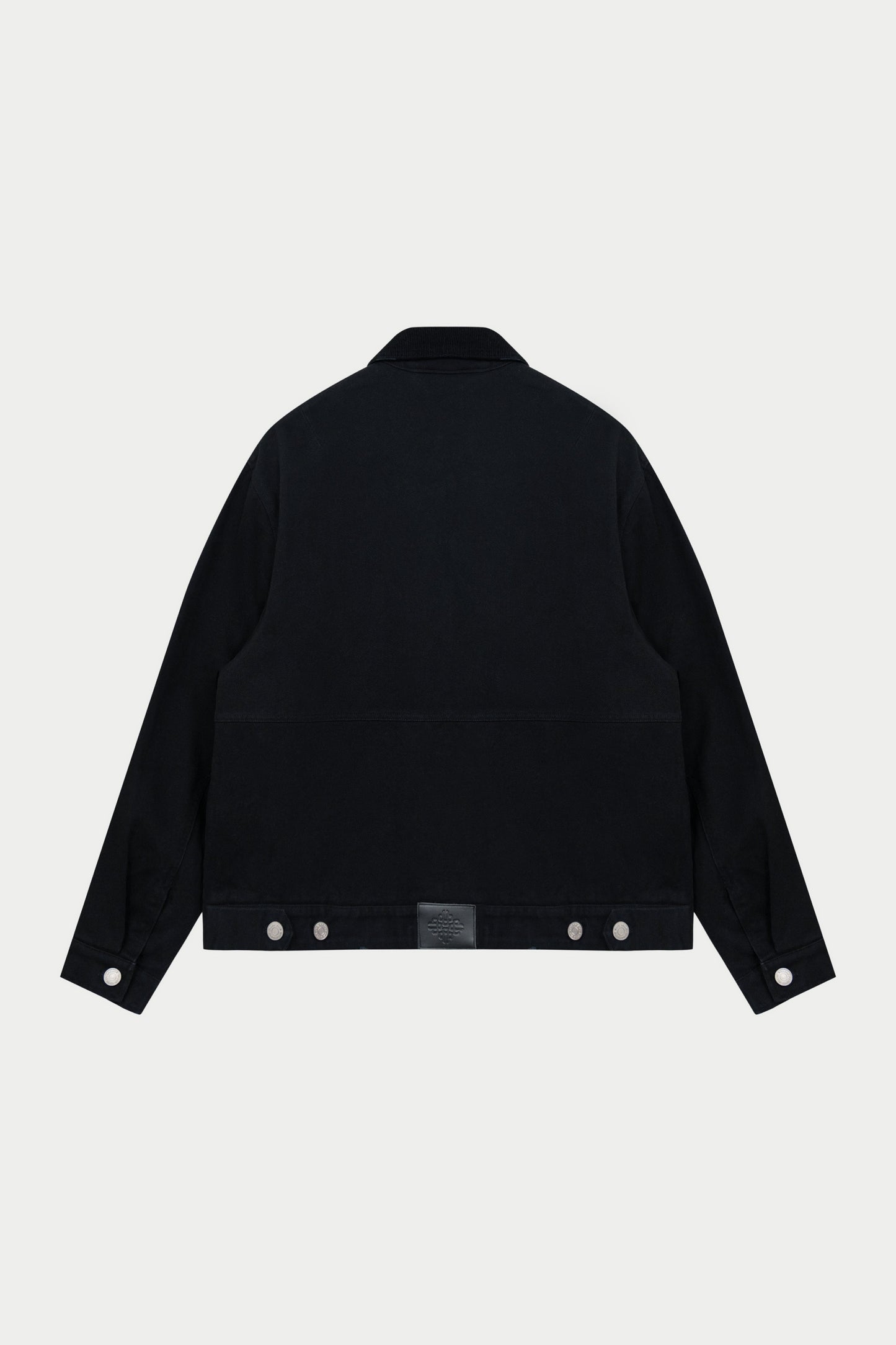 TWILL CONTRAST COLLAR JACKET - WASHED BLACK