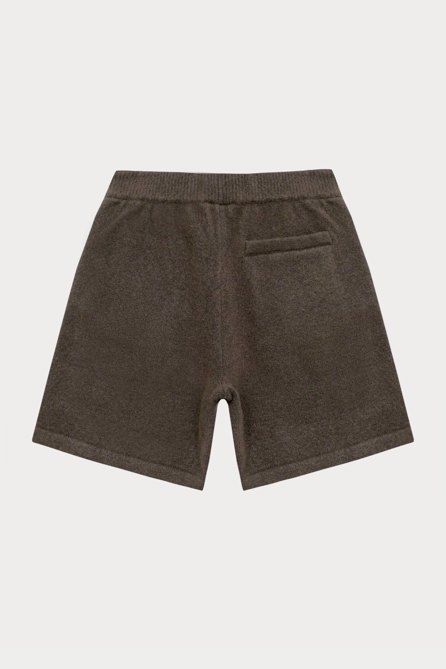 FLUFFY EMBLEM KNITTED SHORTS - BROWN