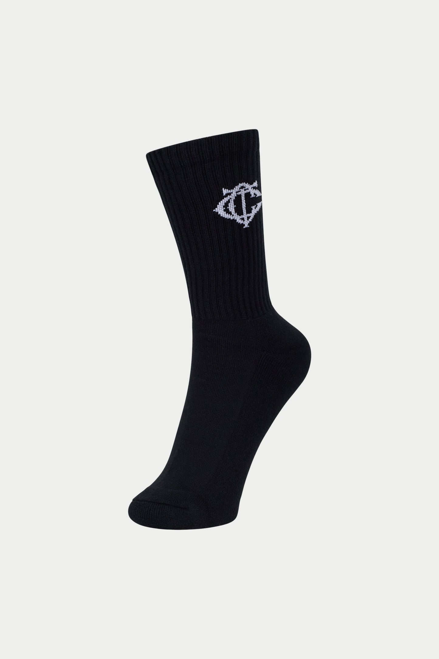 MONOGRAM EMBLEM SOCKS - BLACK